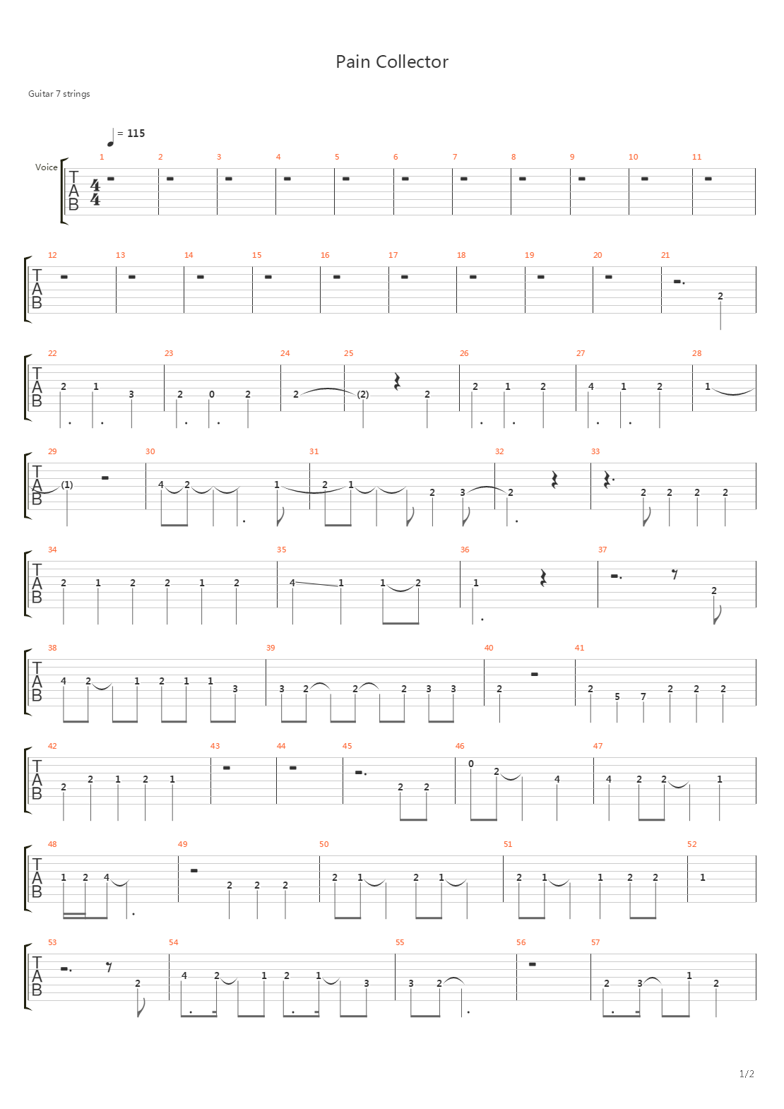 Pain Collector吉他谱