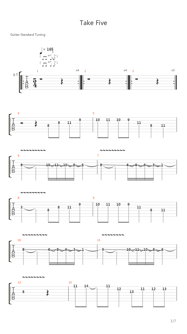 Take Five吉他谱