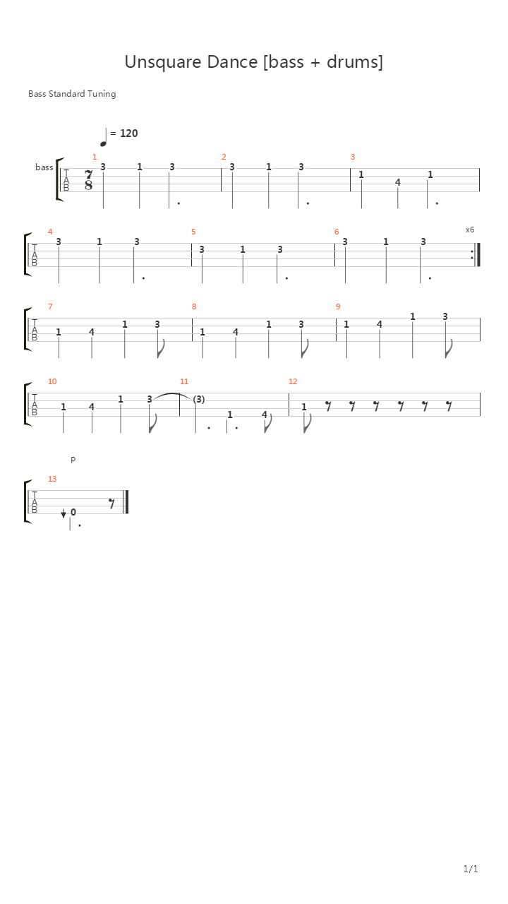 Unsquare Dance吉他谱