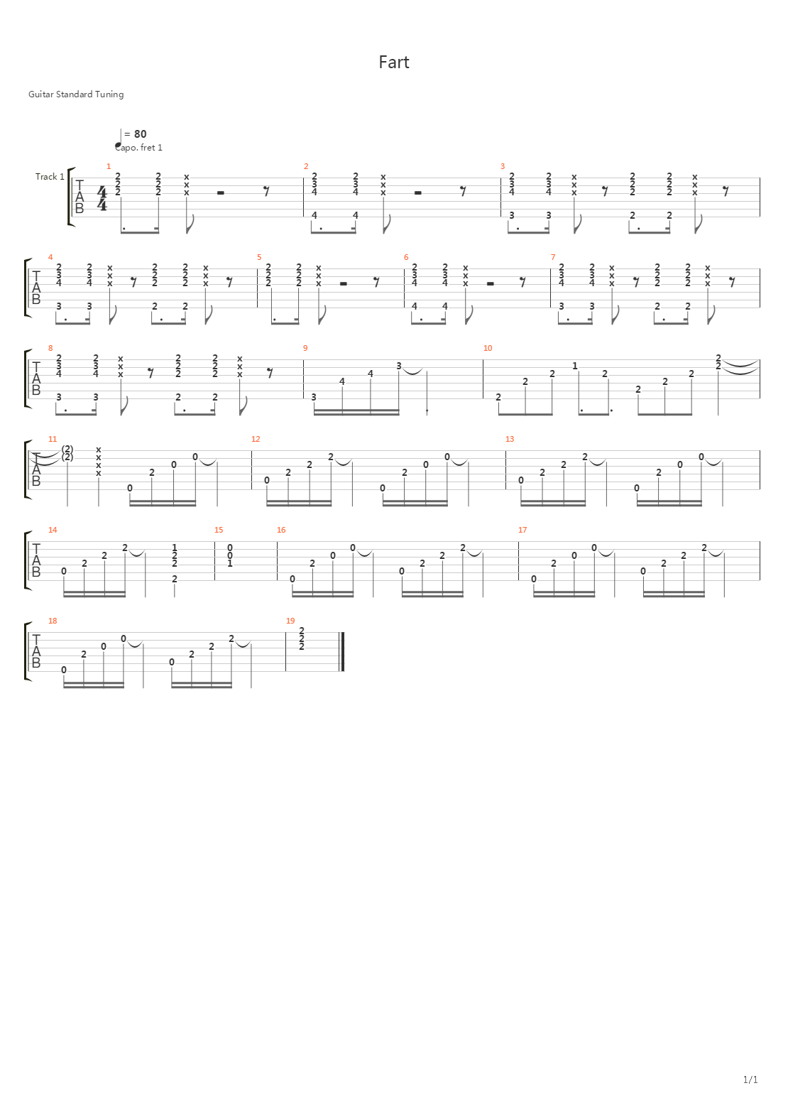 Fart Song吉他谱
