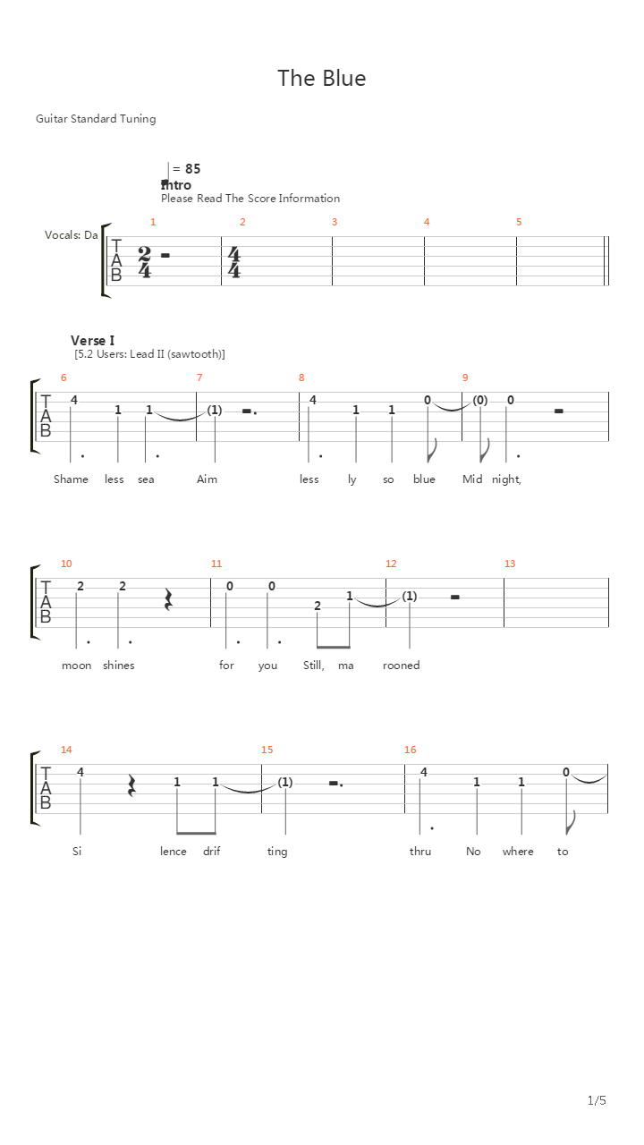 Blue吉他谱