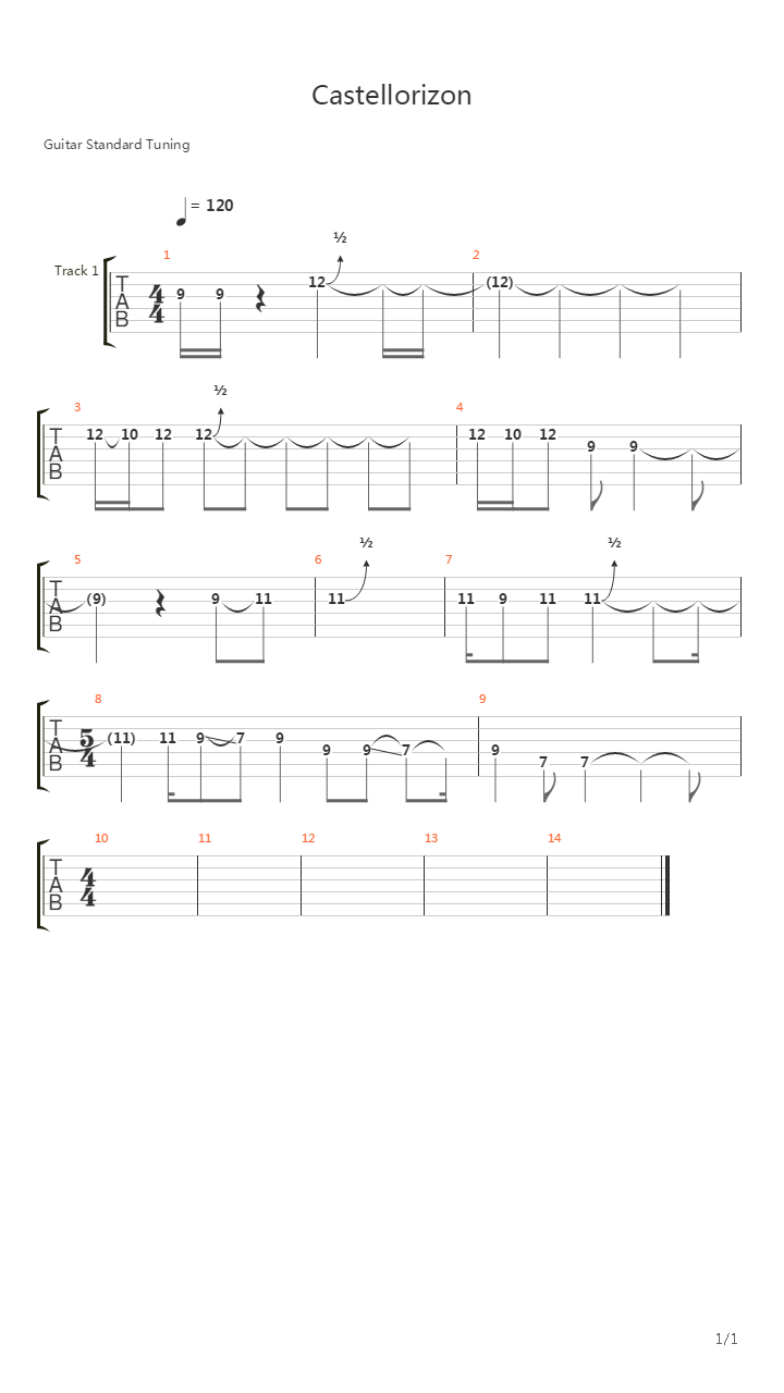 Castellorizon吉他谱