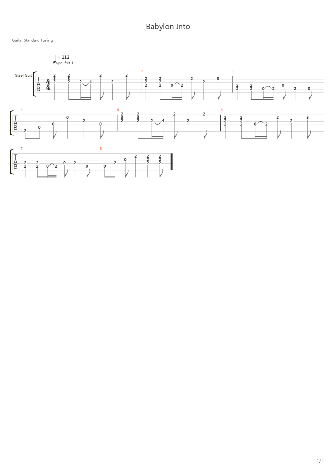 Babylon吉他谱