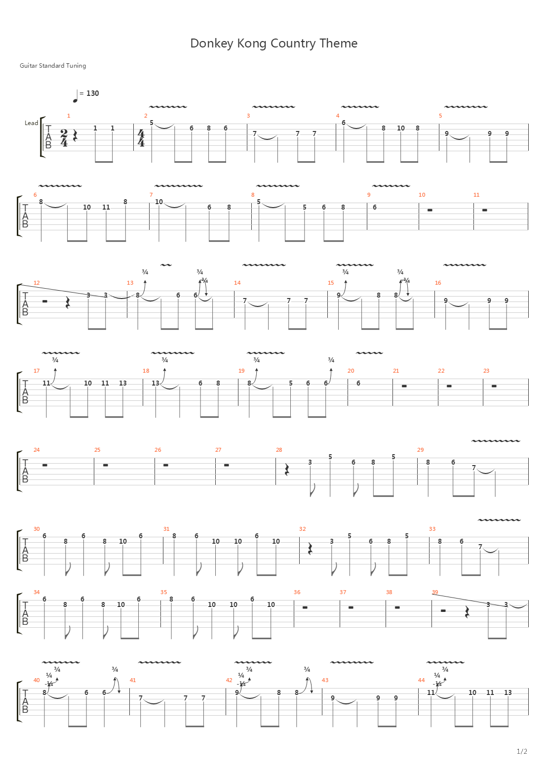 Donkey Kong Country Theme吉他谱