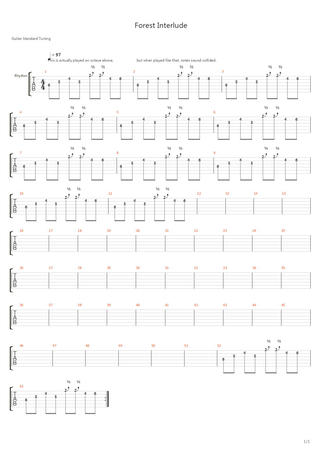 Forest Interlude吉他谱