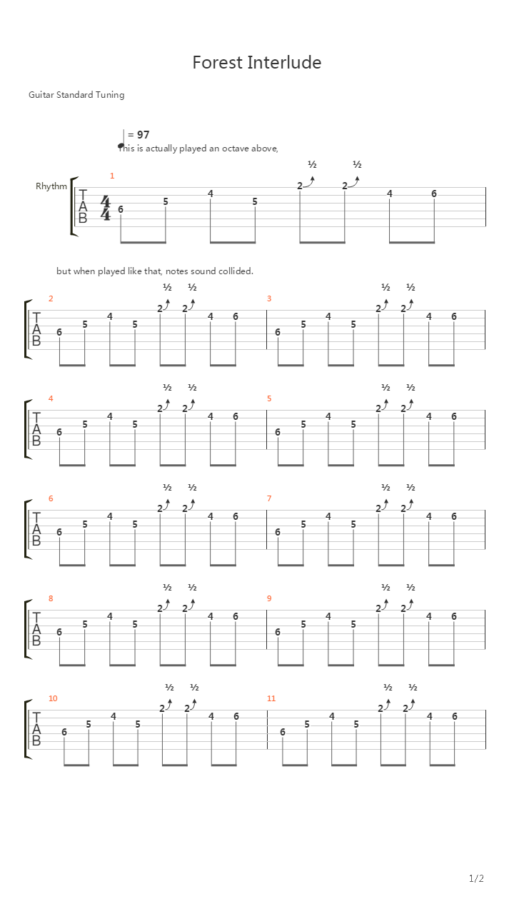 Forest Interlude吉他谱