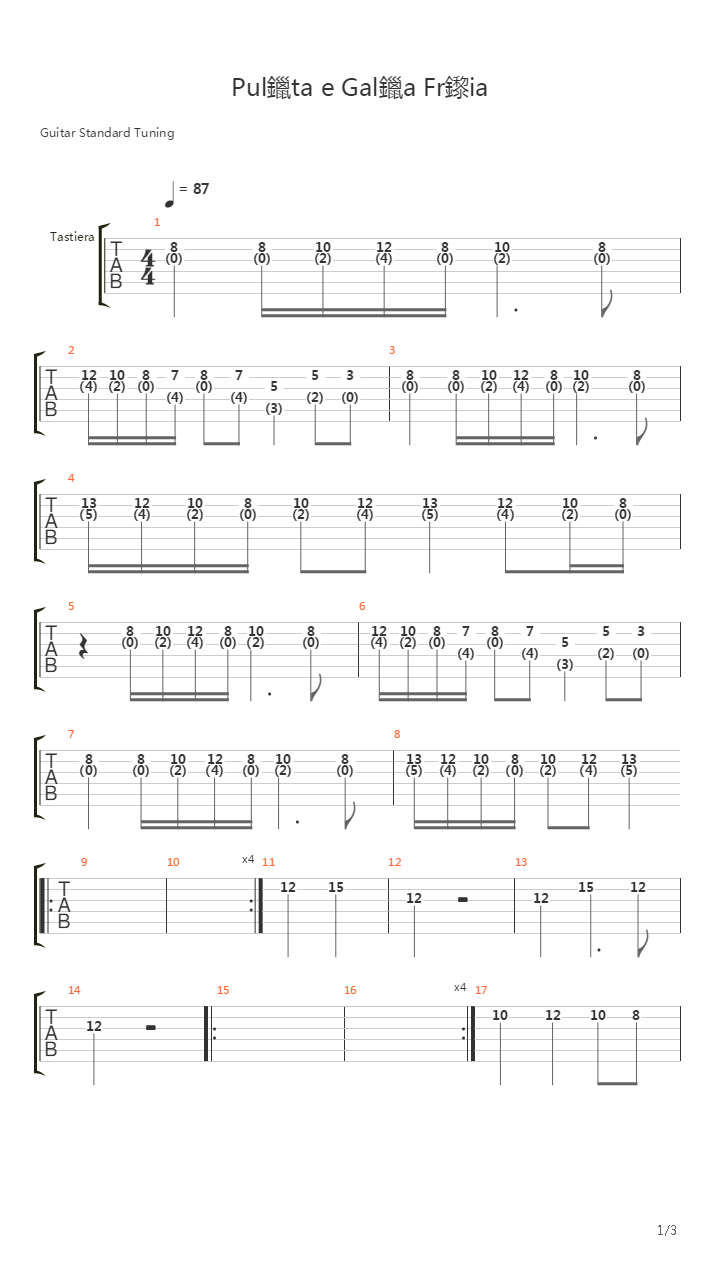 Pulenta E Galena Fregia吉他谱