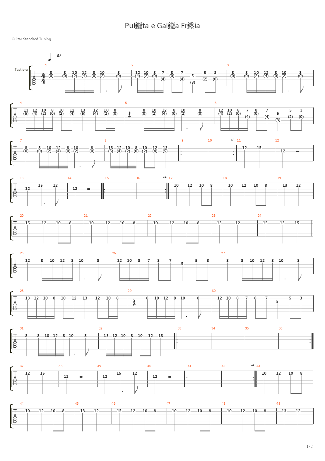 Pulnta E Galna Frgia吉他谱