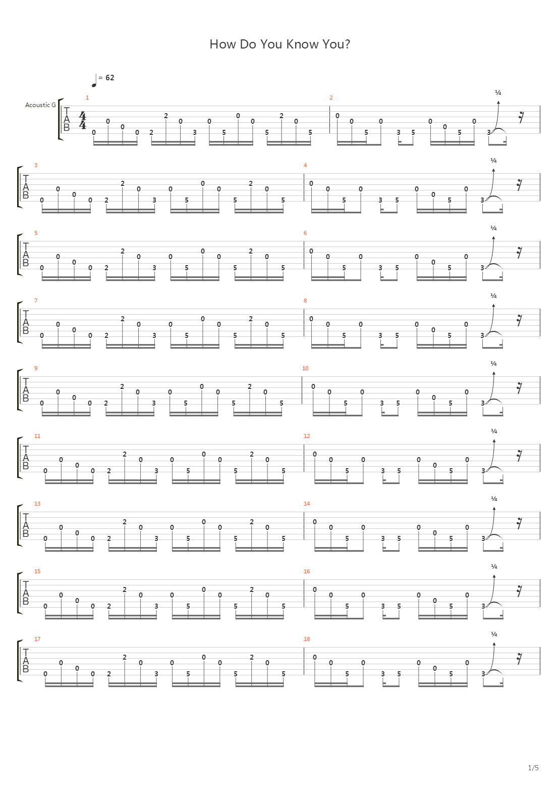 How Do You Know You吉他谱