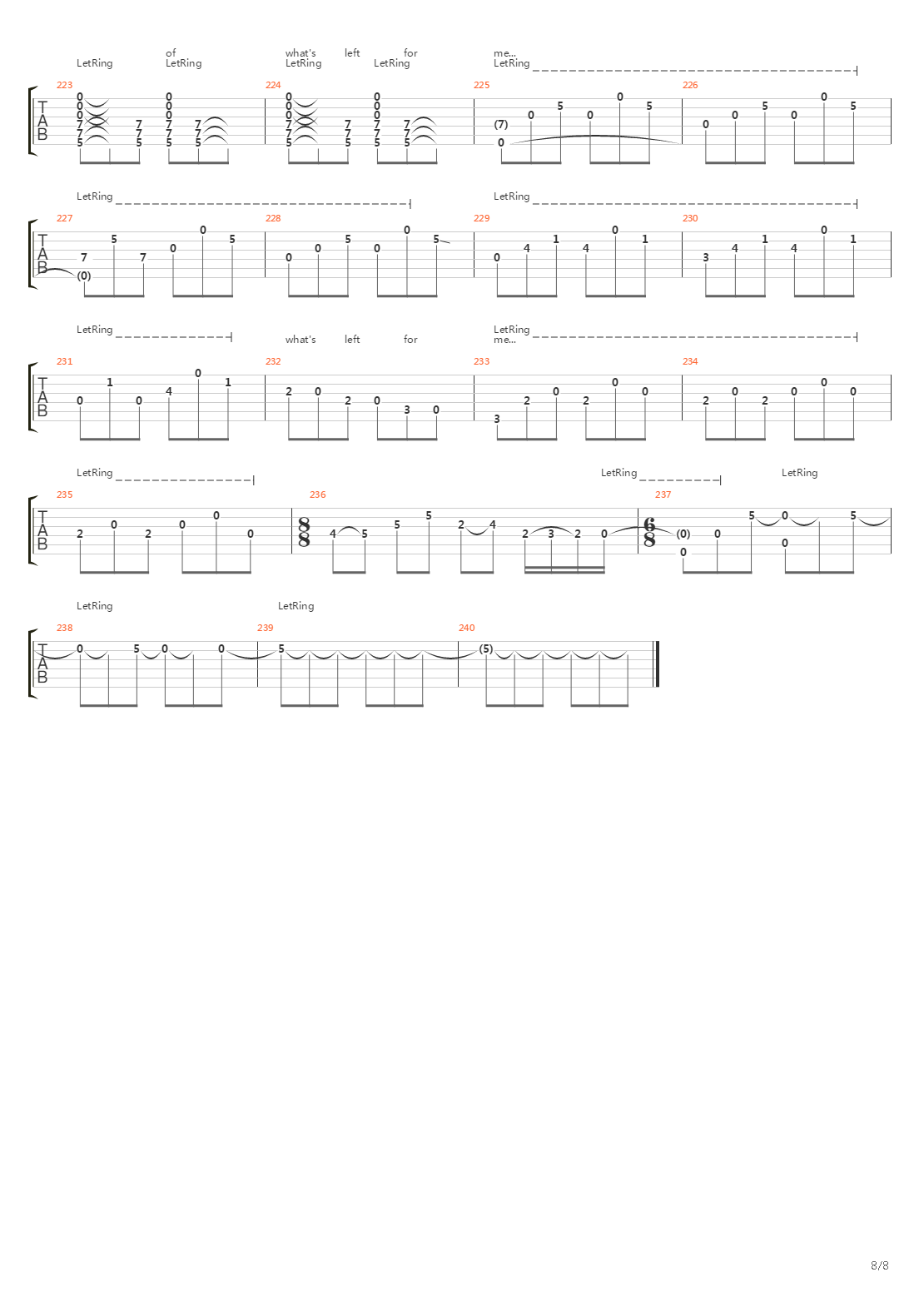 Whats Left For Me吉他谱