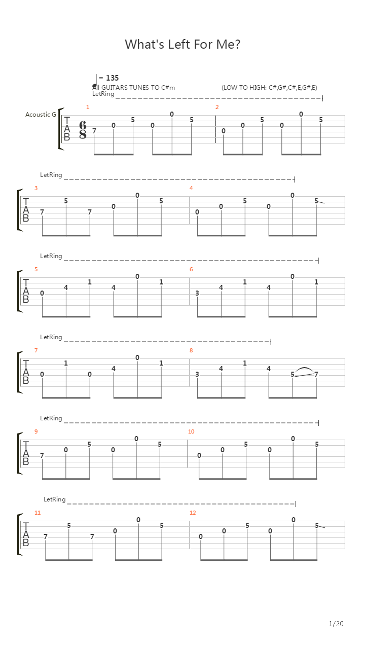 Whats Left For Me吉他谱