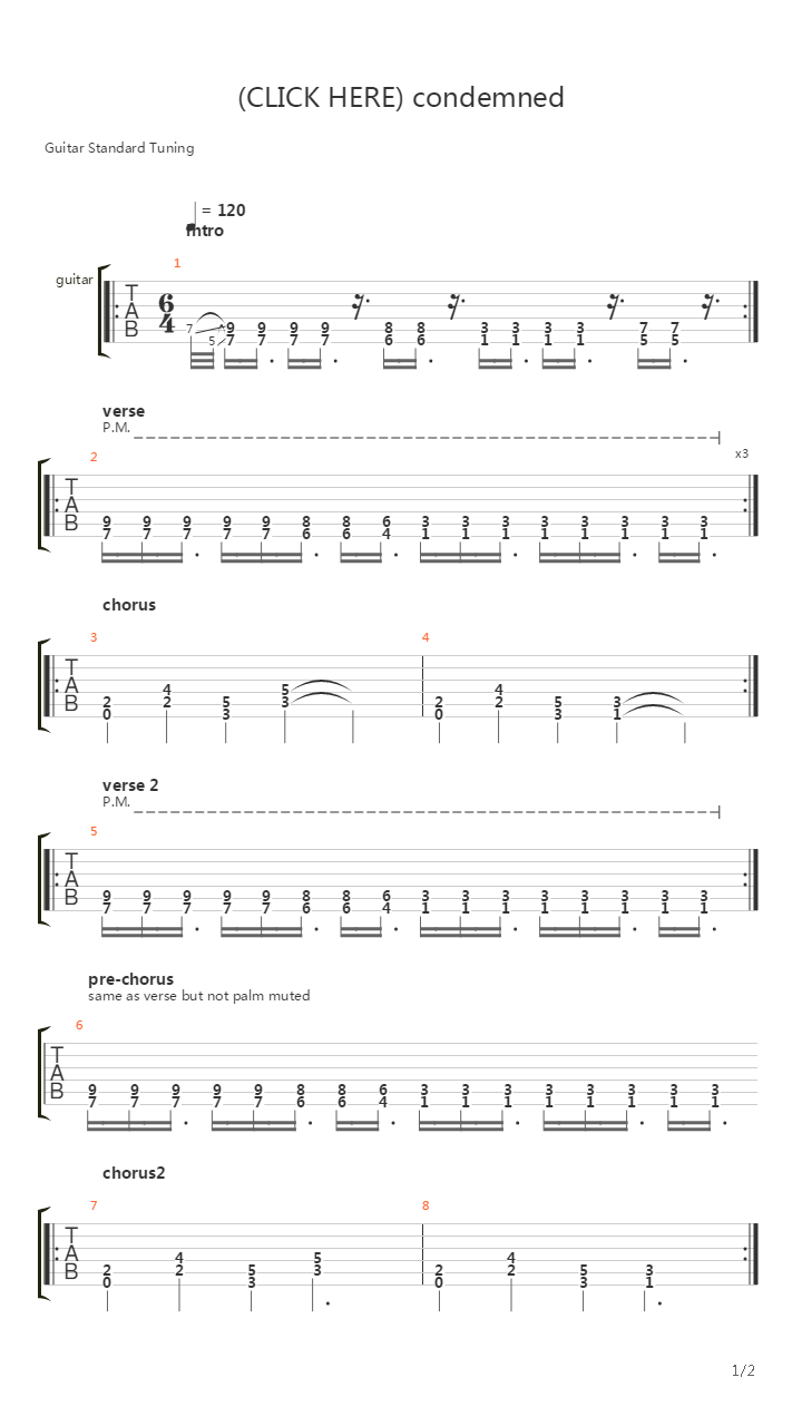 Condemned吉他谱
