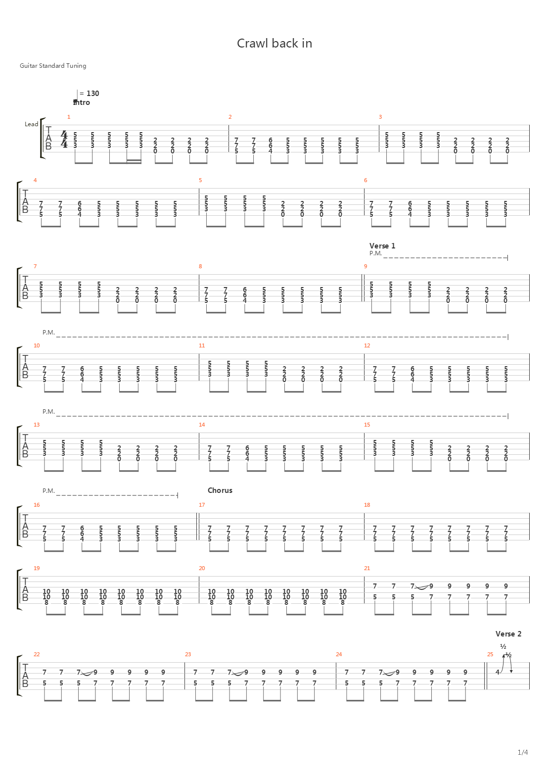 Crawl Back In吉他谱