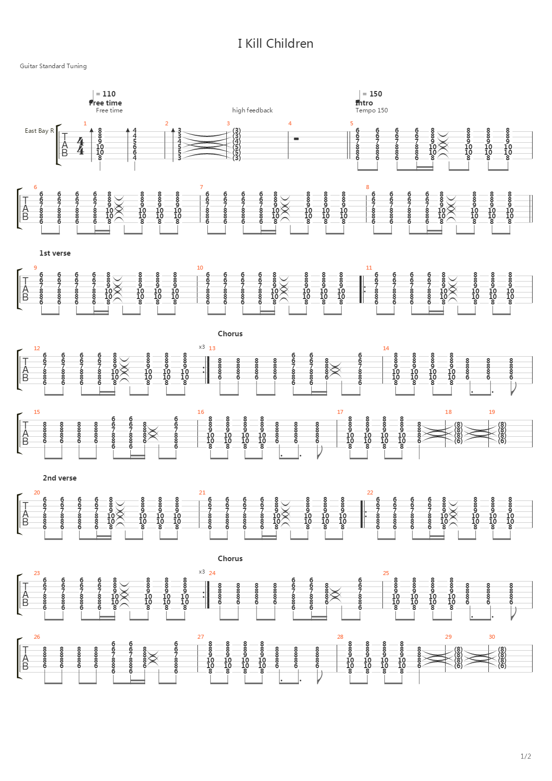 I Kill Children吉他谱