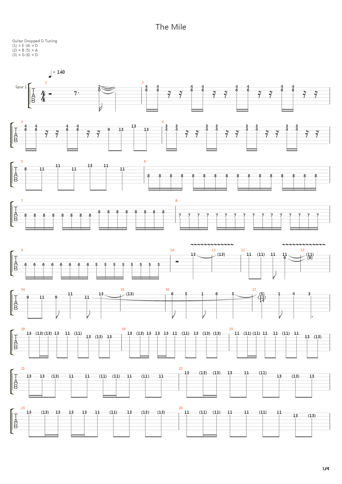 The Mile吉他谱
