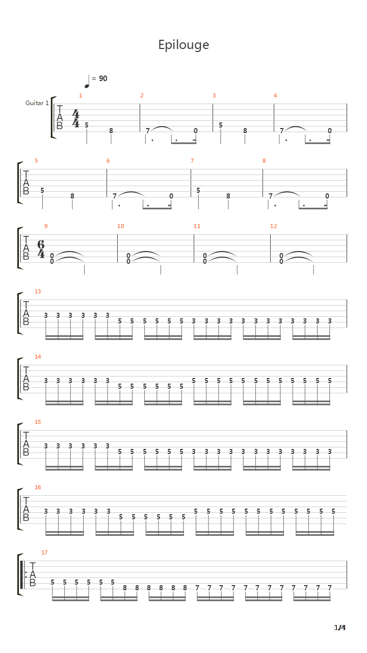 Epilogue吉他谱