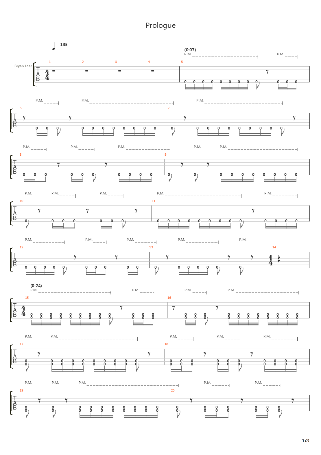 Prologue吉他谱