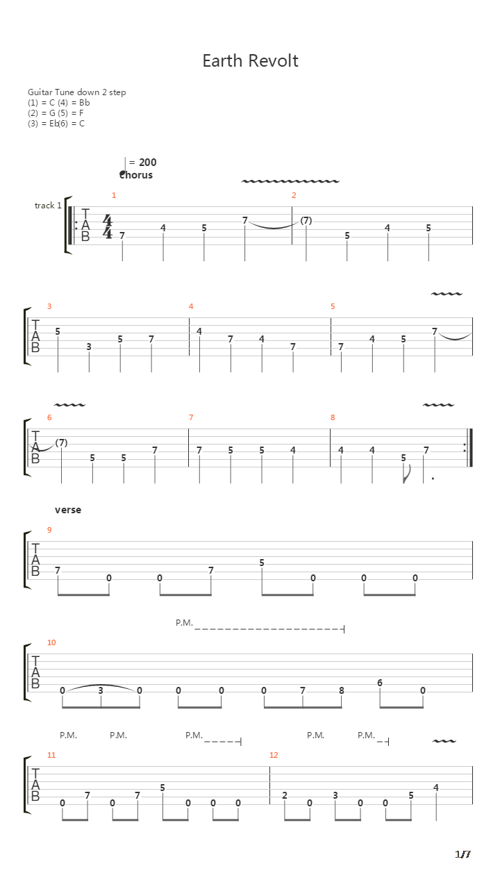 Earth Revolt吉他谱