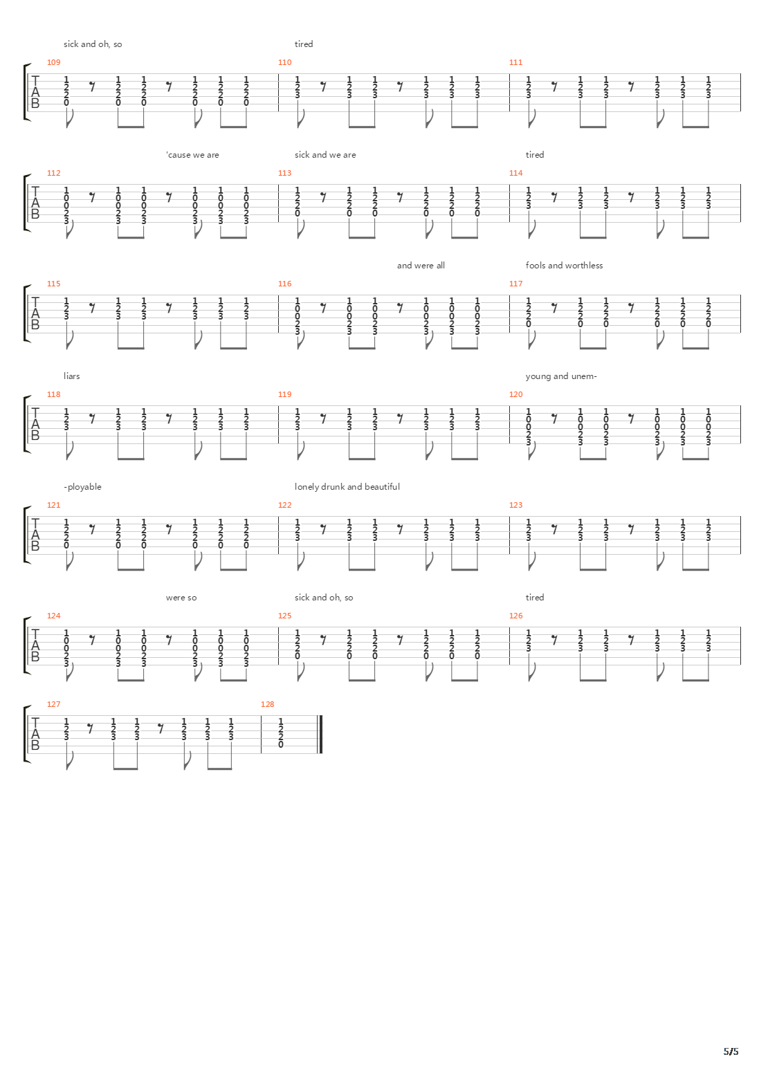 The Past Six Years吉他谱