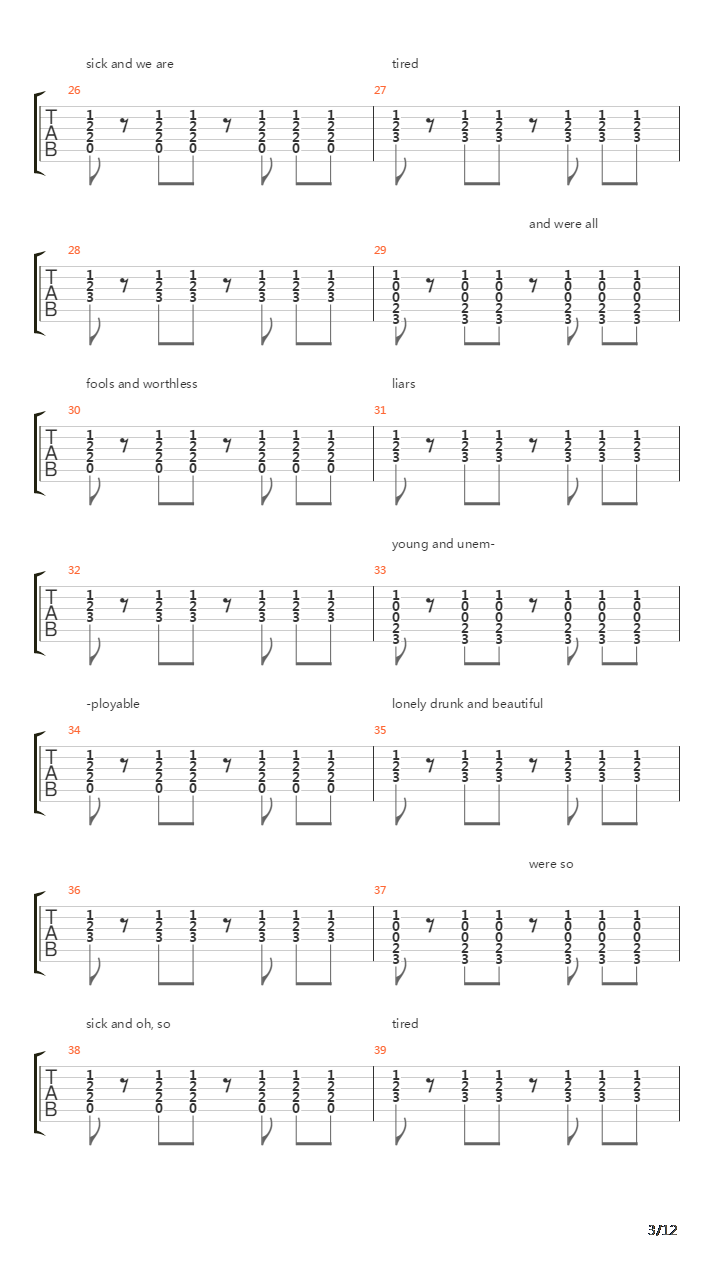 The Past Six Years吉他谱