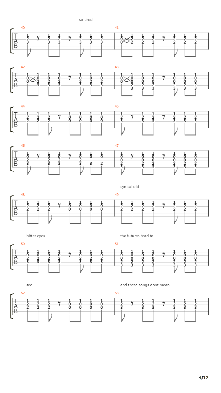 The Past Six Years吉他谱