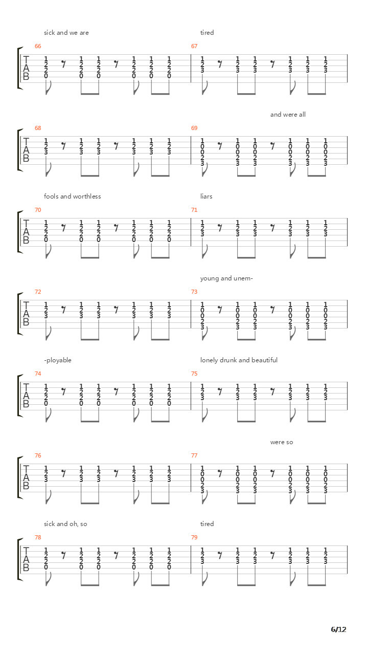 The Past Six Years吉他谱