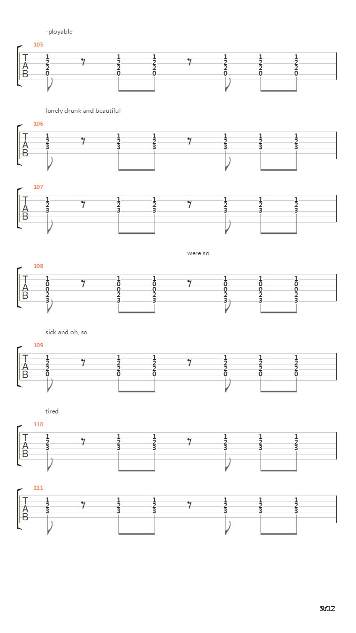 The Past Six Years吉他谱