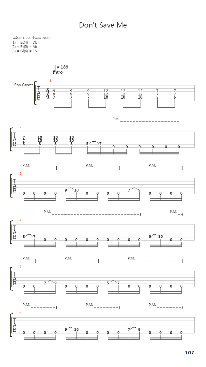 Dont Save Me吉他谱