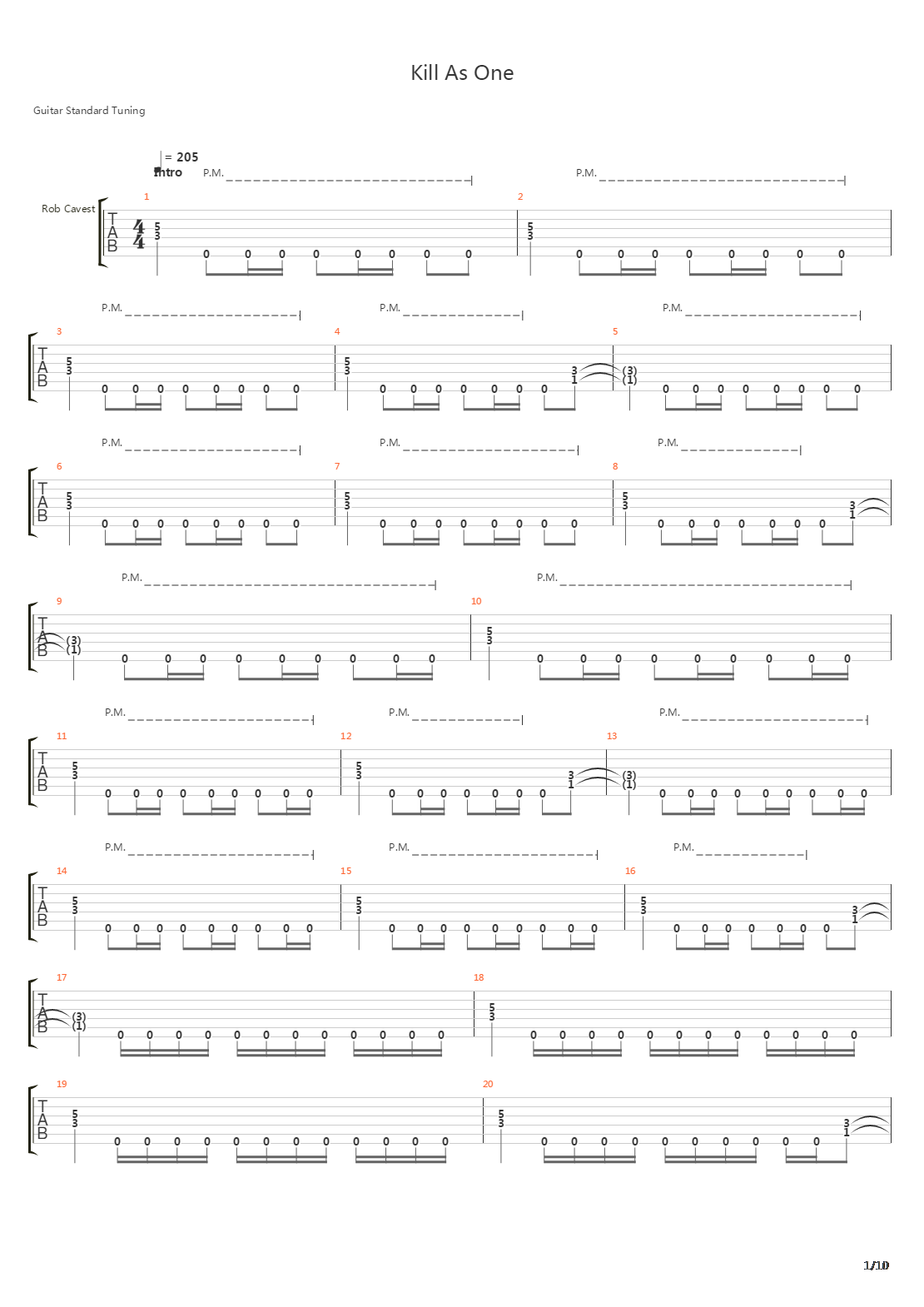 Kill As One吉他谱