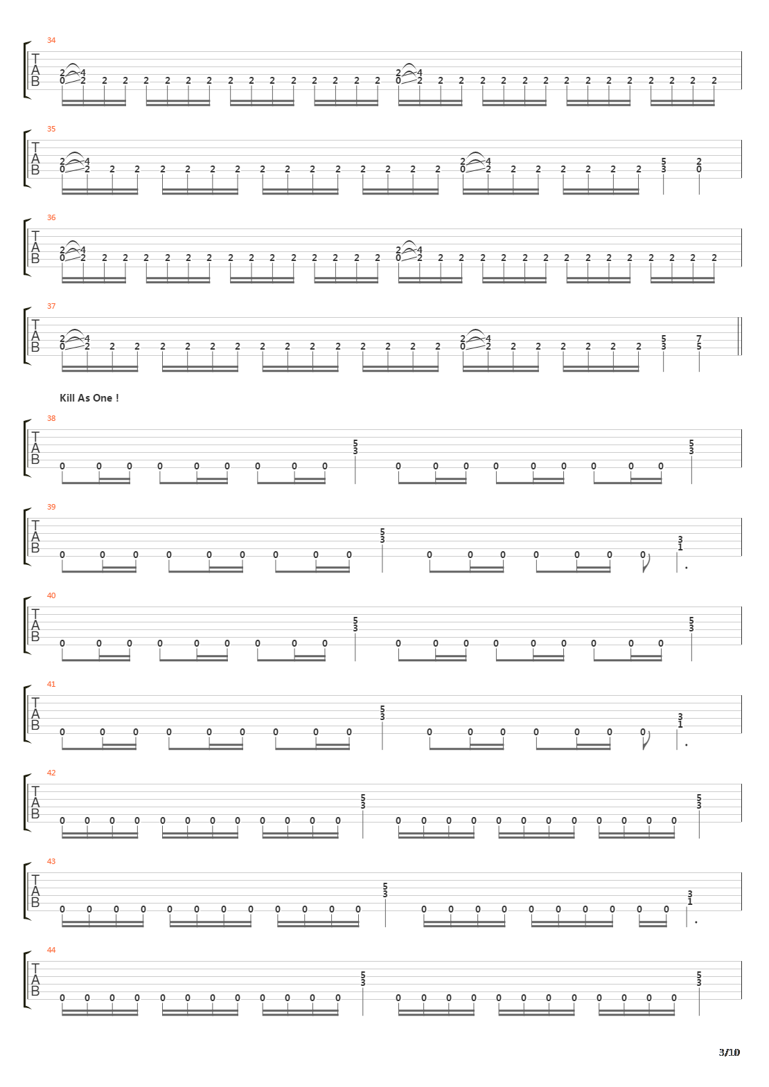 Kill As One吉他谱