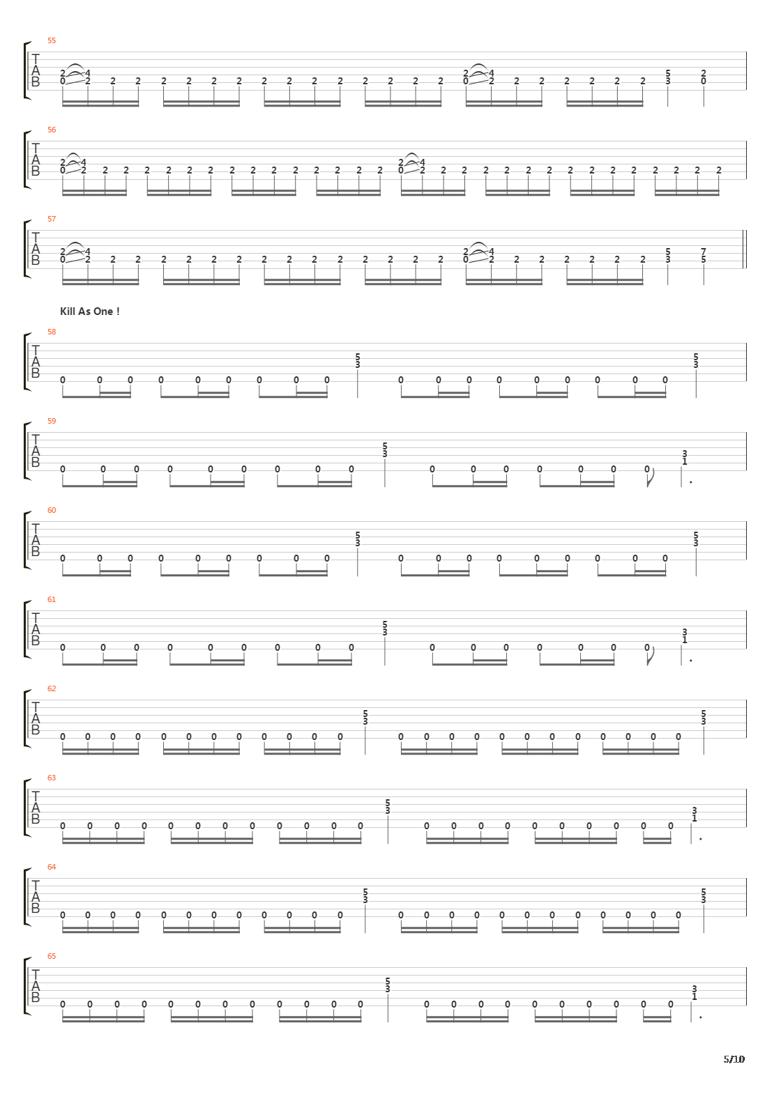 Kill As One吉他谱