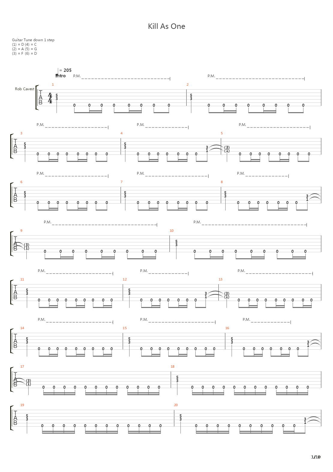 Kill As One吉他谱