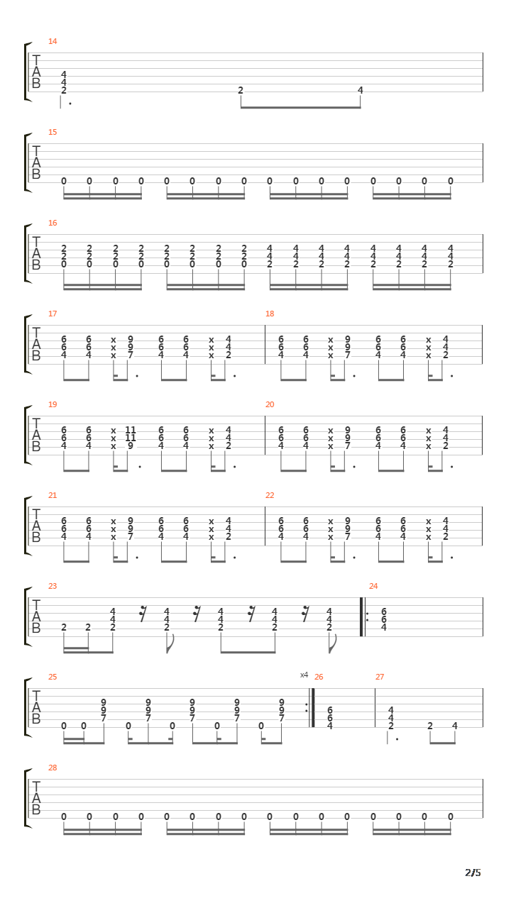 No吉他谱