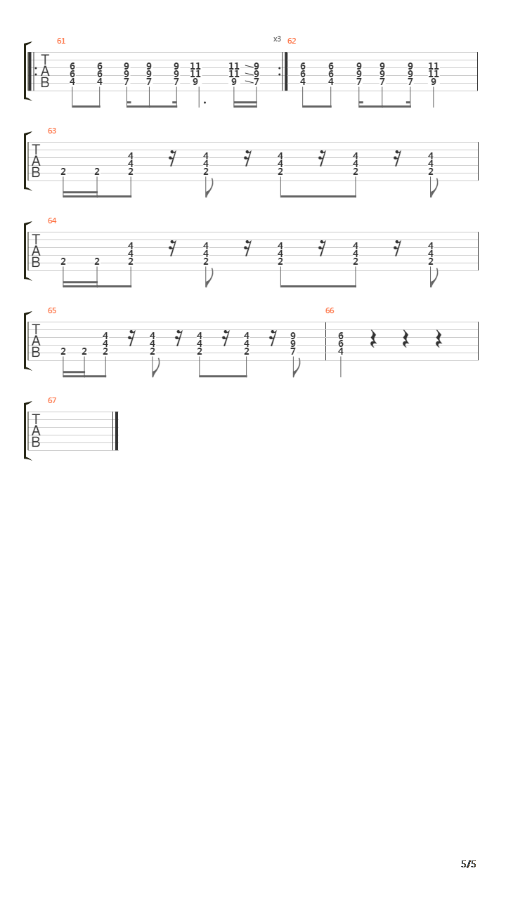 No吉他谱
