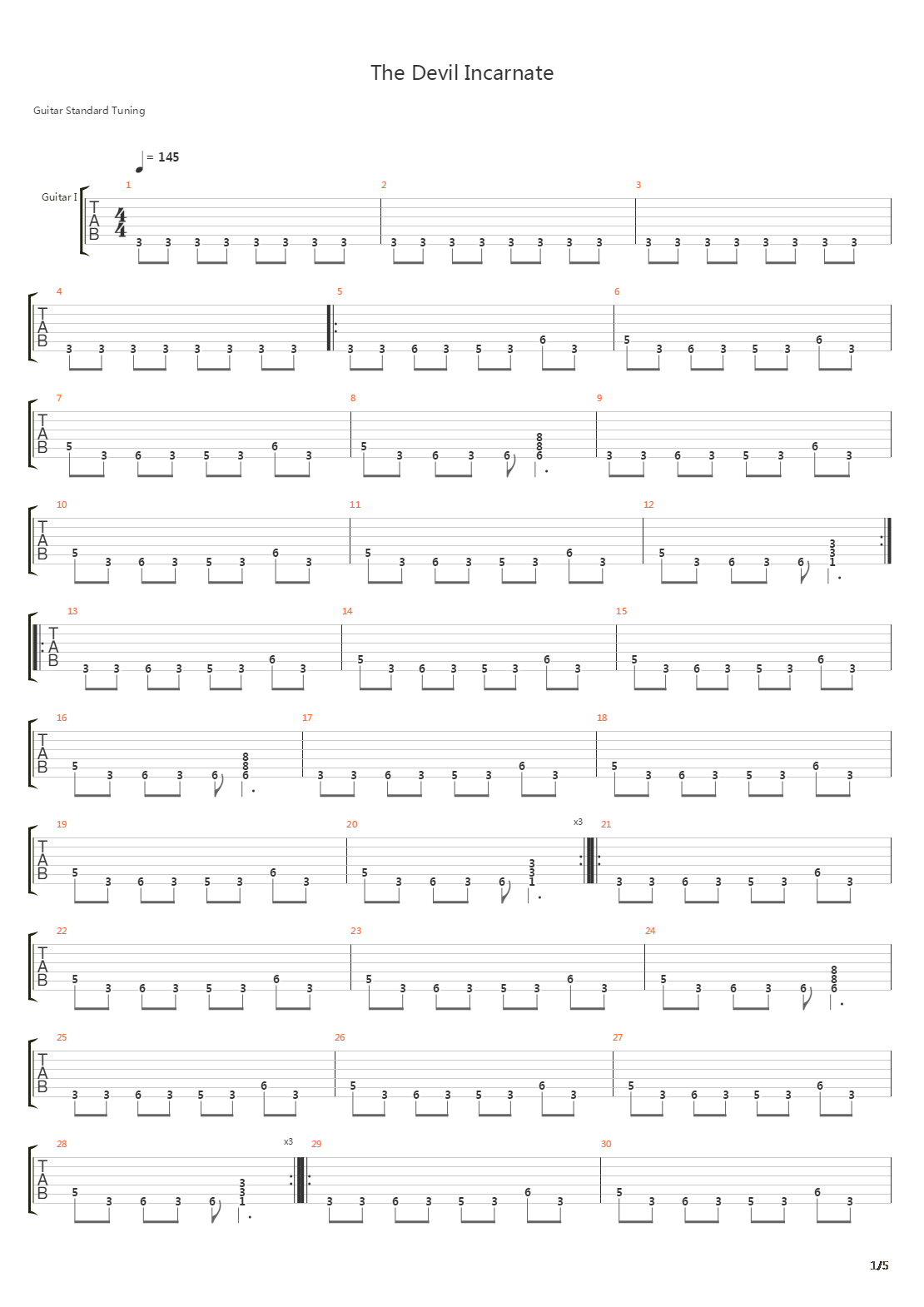 The Devil Incarnate吉他谱