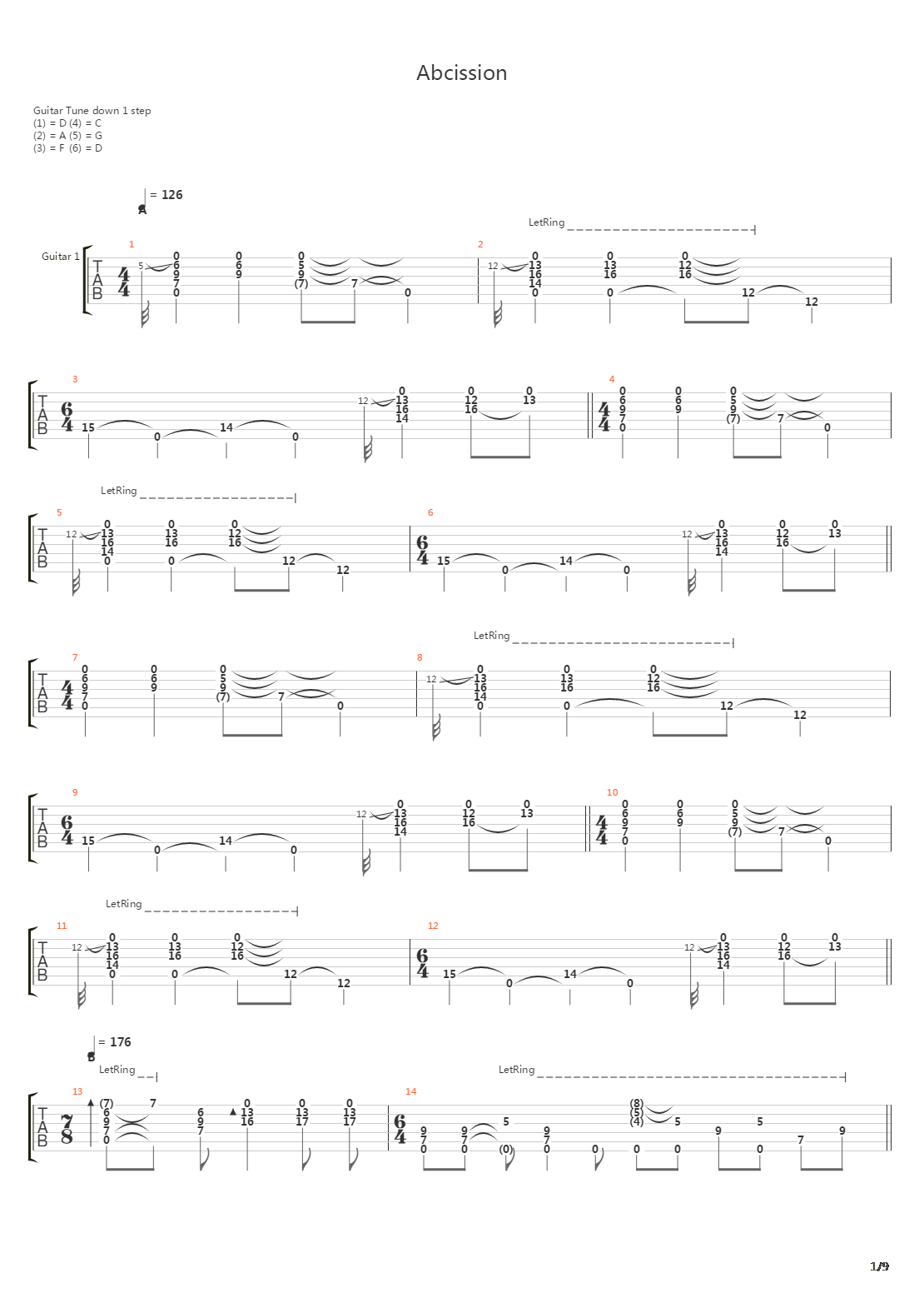 Abscission吉他谱