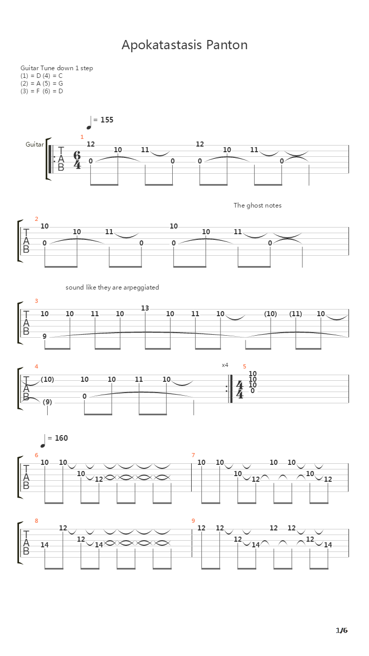 Apokatastasis Panton吉他谱