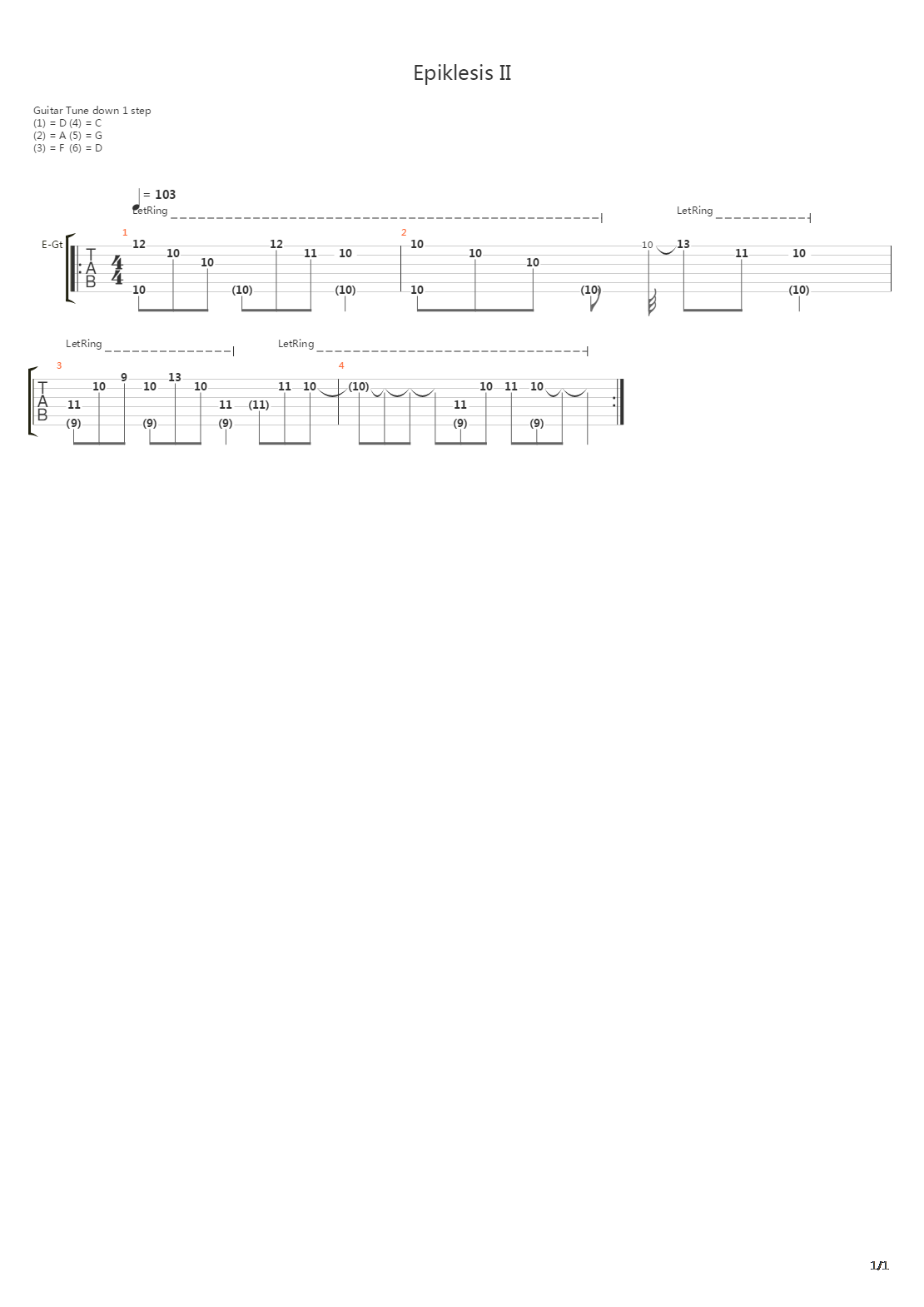 Epiklesis Ii吉他谱