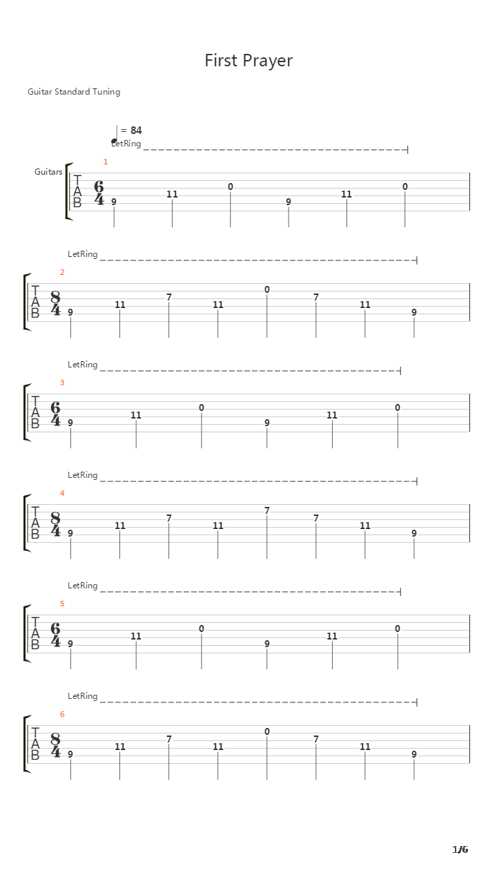 First Prayer吉他谱