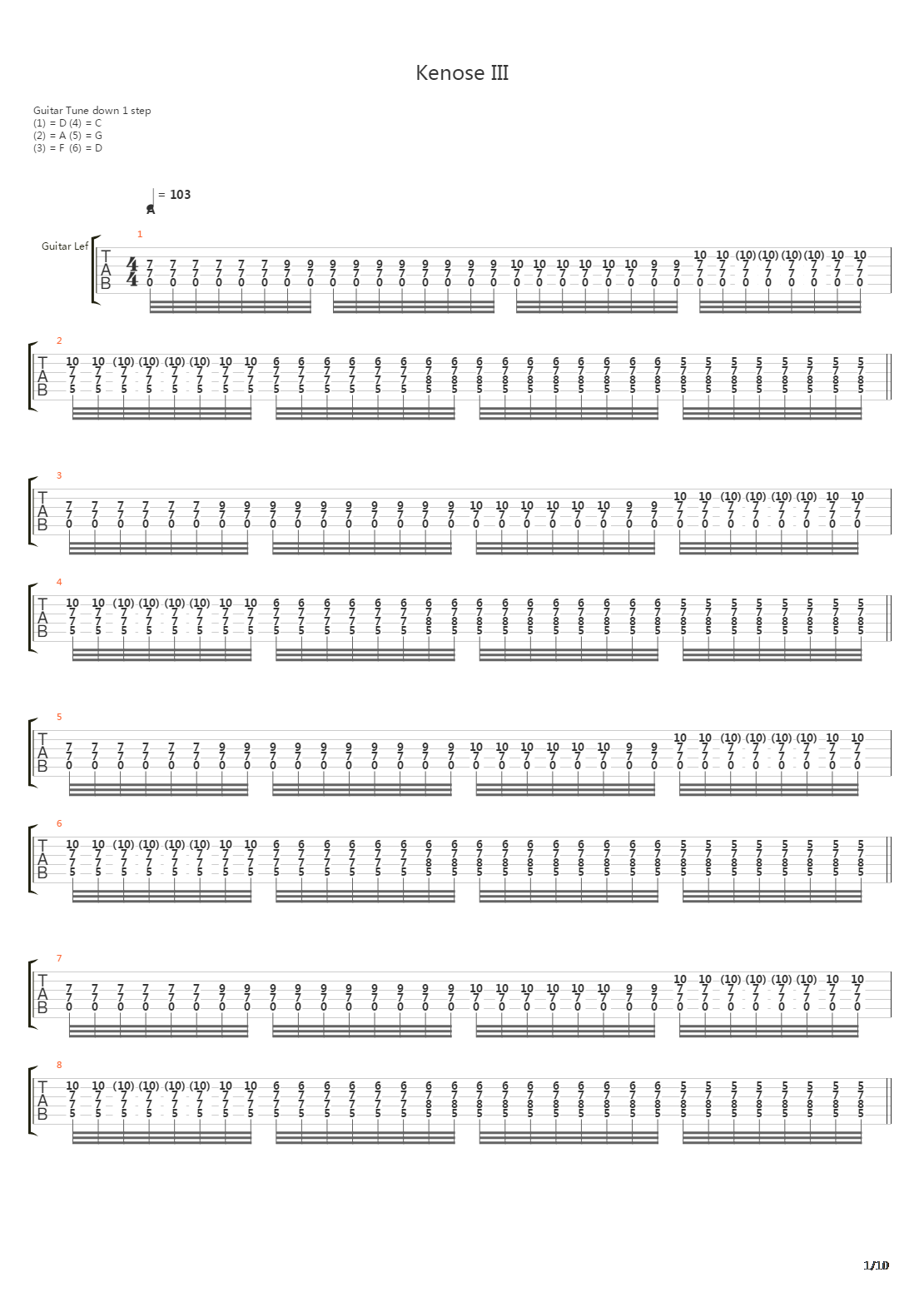 Kenose Iii吉他谱