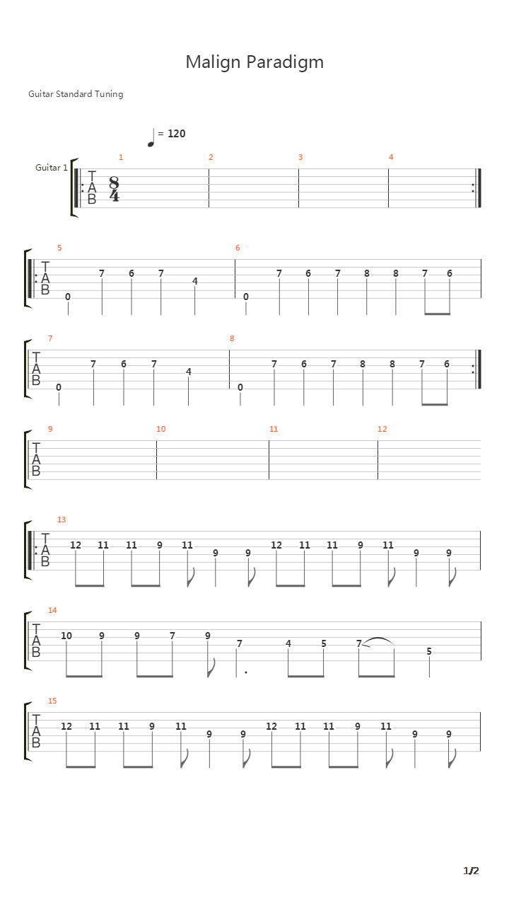 Malign Paradigm吉他谱