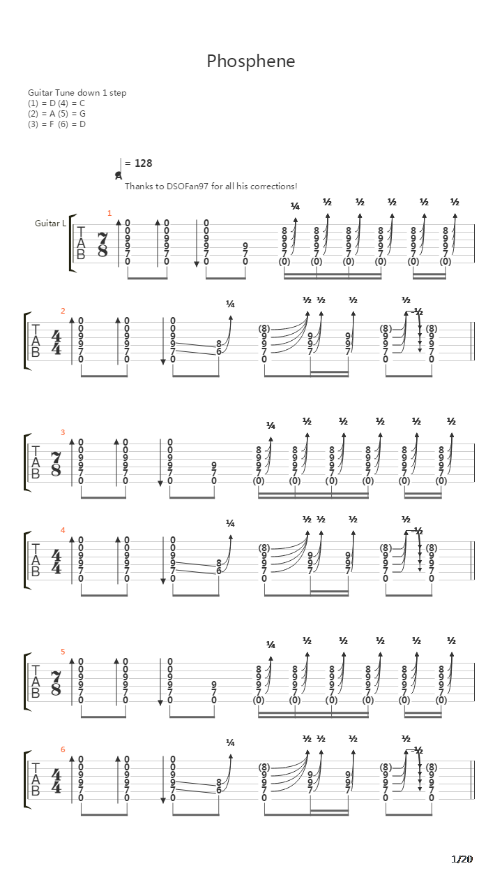 Phosphene吉他谱