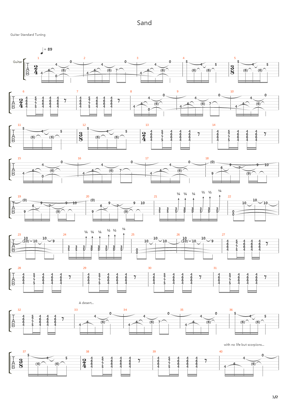 Sand吉他谱