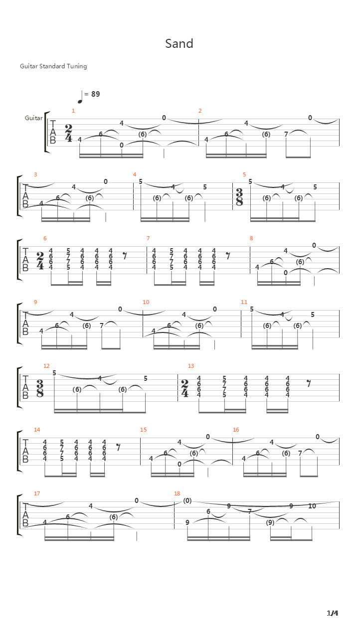 Sand吉他谱