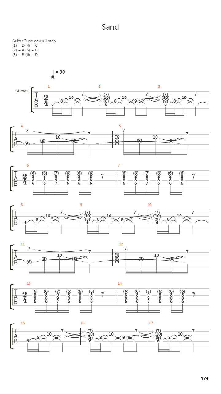 Sand吉他谱
