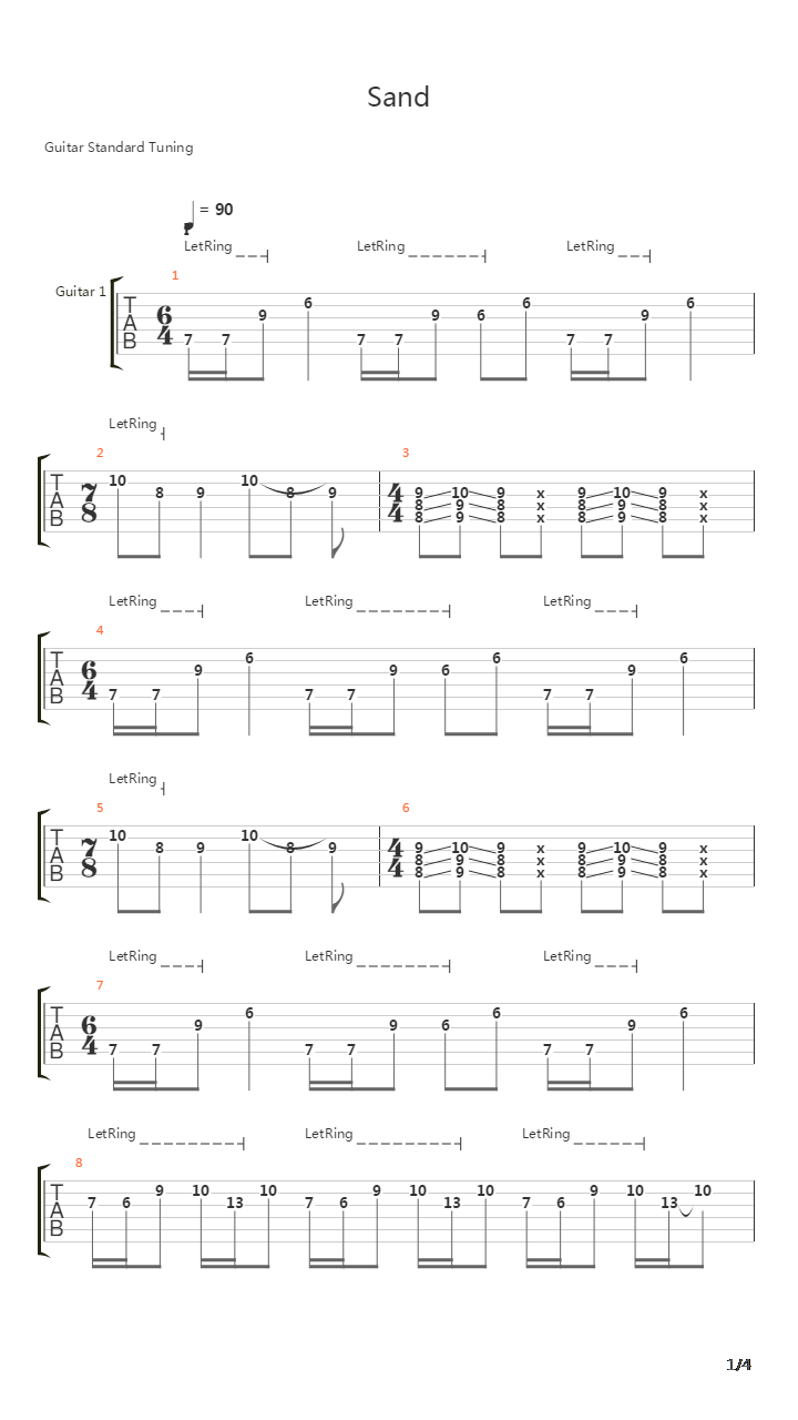 Sand吉他谱