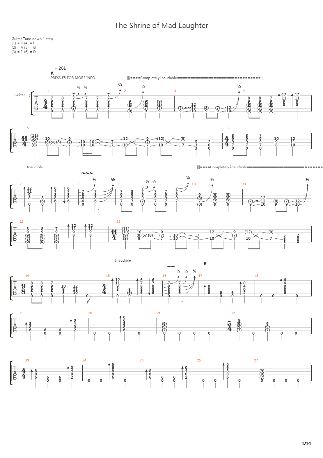 The Shrine Of Mad Laughter吉他谱