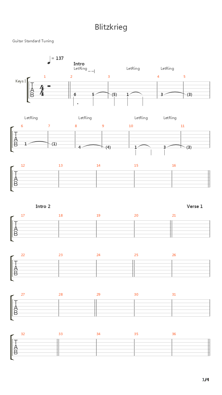 Blitzkreig吉他谱