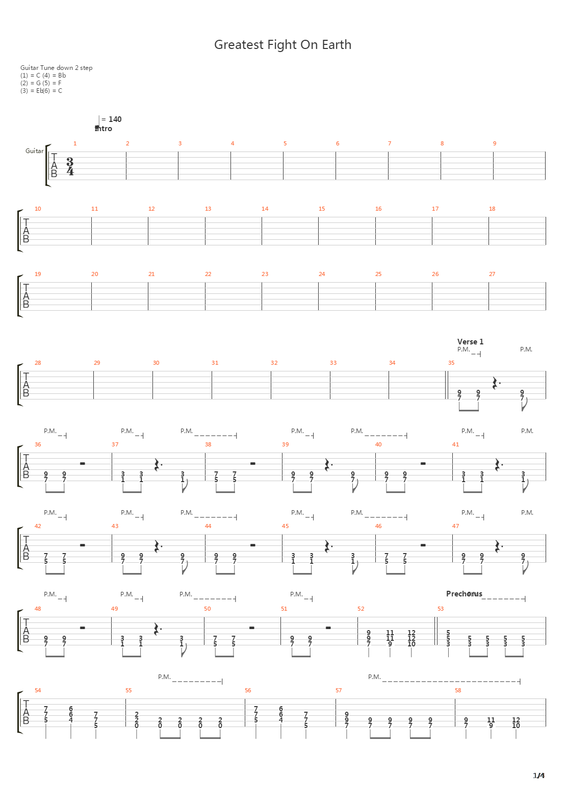 Greatest Fight On Earth吉他谱