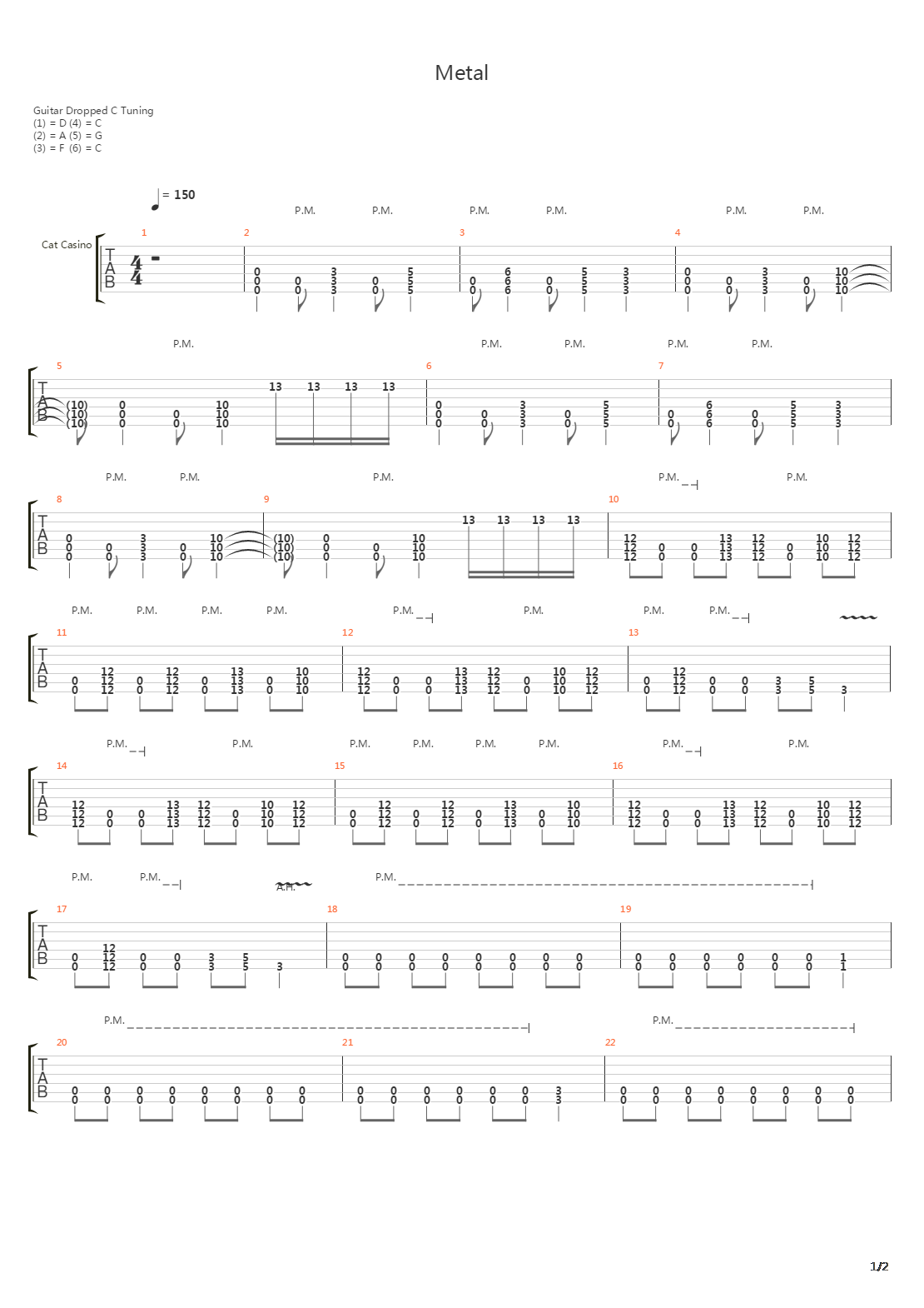 Metal吉他谱
